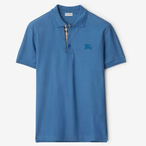 Burberry Polo Shirt Cotton pool blue check gender reveal baby shower sz xxl